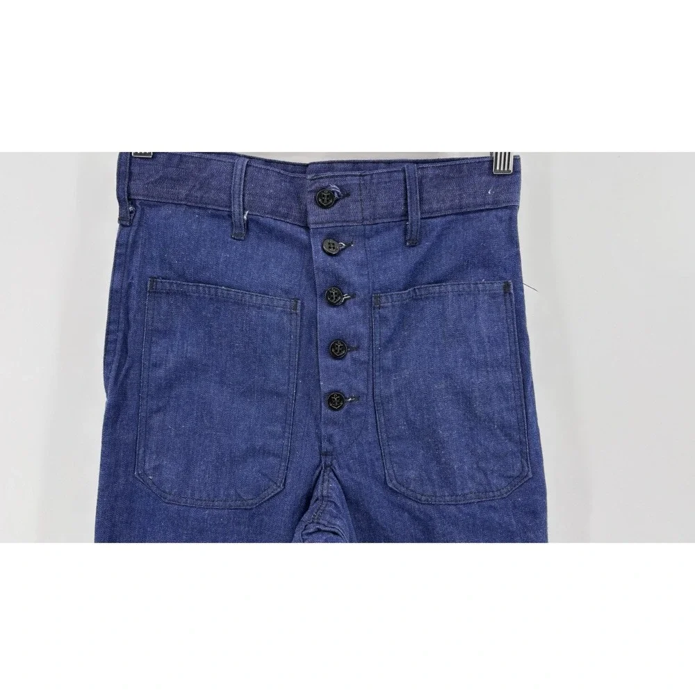 Vintage US Navy Seafarer Pants Bell Bottom Mens Denim Jeans Flare 25x30 Blue